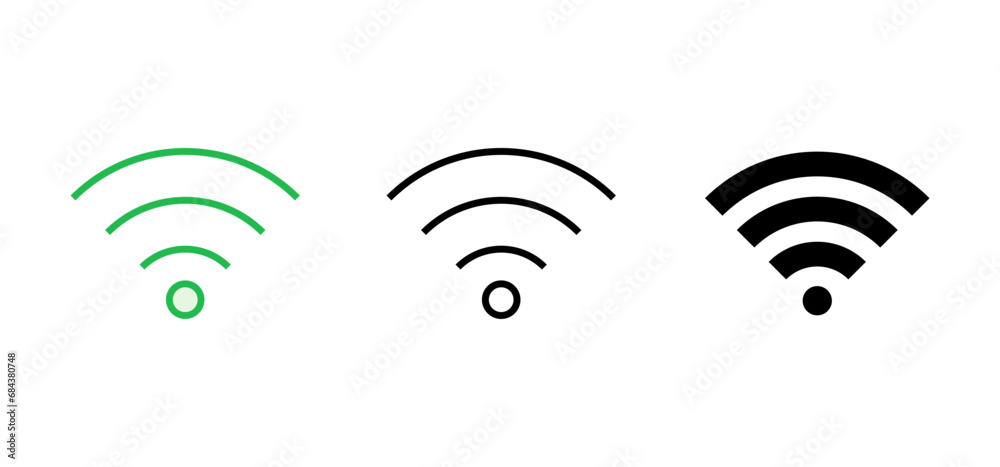 Wifi icon set. signal vector icon. Wireless icon vector Wifi icon set. signal vector icon. Wireless icon vector