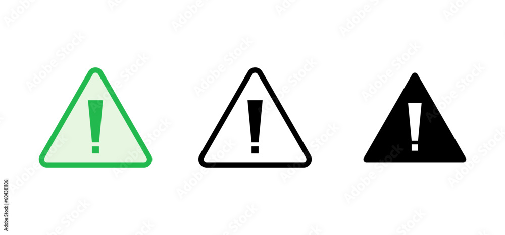 Exclamation danger sign. attention sign icon set. Hazard warning attention sign Exclamation danger sign. attention sign icon set. Hazard warning attention sign