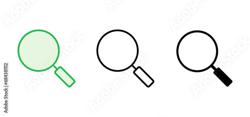 Search icon set. search magnifying glass icon