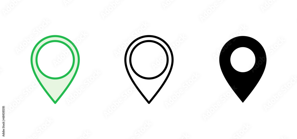 Pin icon set. Location icon vector. destination icon. map pin Pin icon set. Location icon vector. destination icon. map pin
