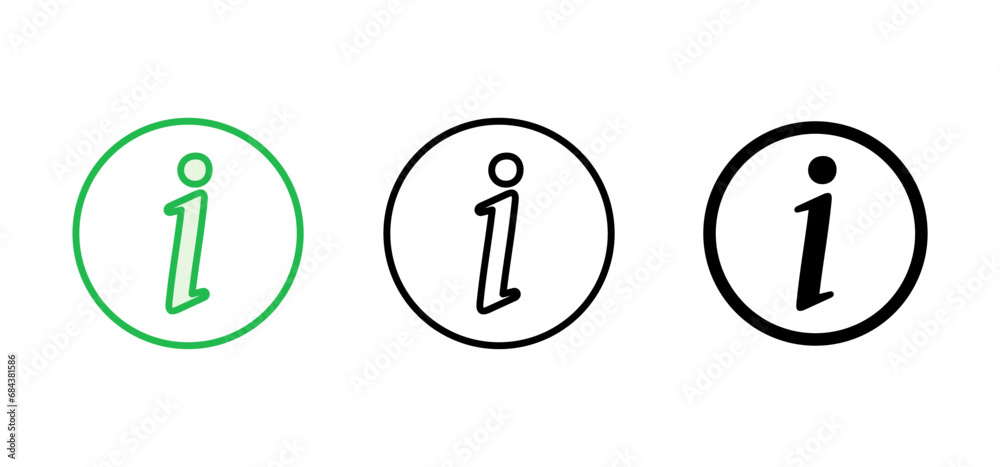 Info sign icon set. about us icon vector. Faq icon
