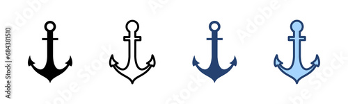 Anchor icon vector. Anchor sign and symbol. Anchor marine icon.