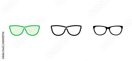 Glasses icon set. Glasses vector icon
