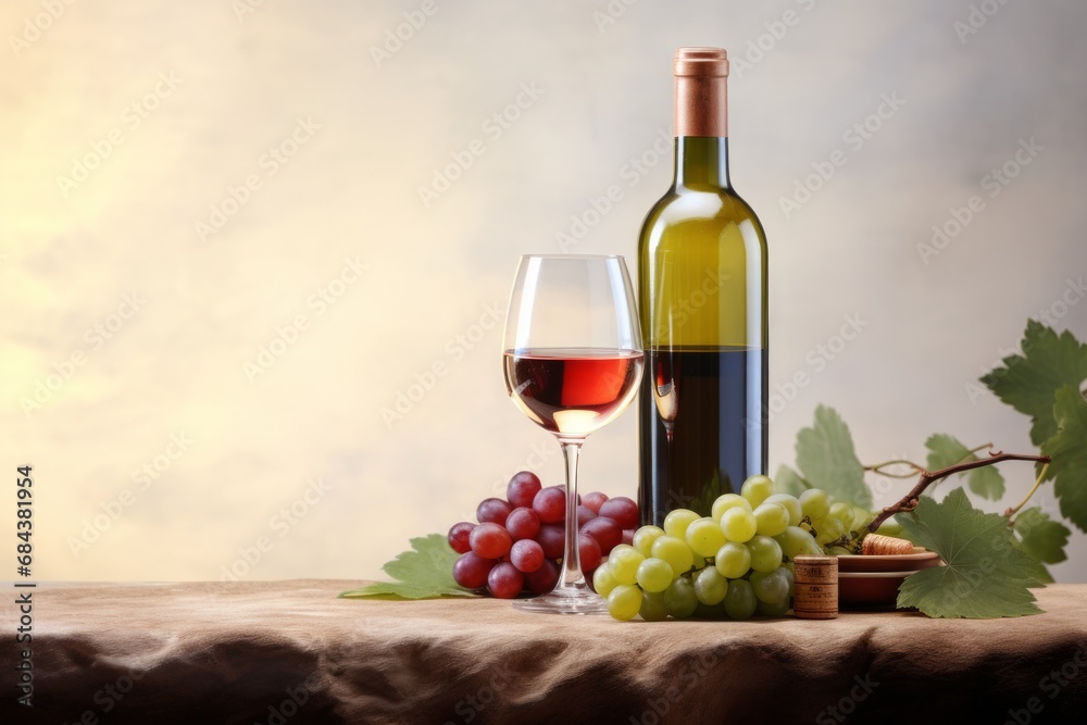 Generative AI image of wine on a plain background