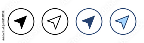 Compass icon vector. arrow compass icon sign and symbol