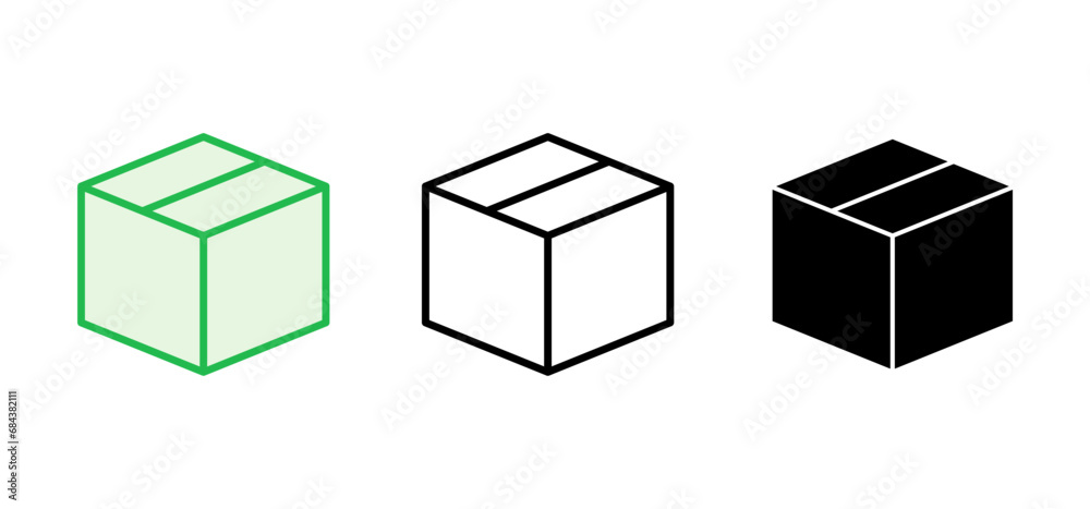 Box icon set. box vector icon, package, parcel Box icon set. box vector icon, package, parcel