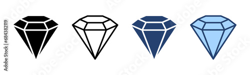 Diamond icon vector. diamond gems sign and symbol