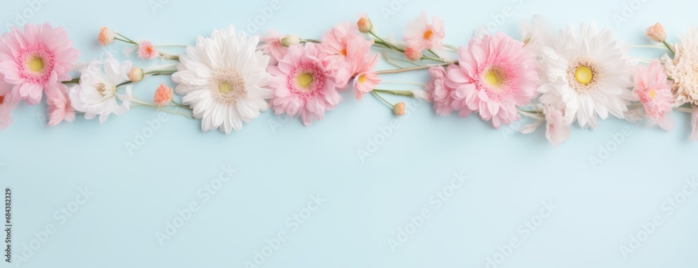 Flowers rose peonies soft pastel color background. Beautiful composition. Valentine's Day, Easter, Birthday, Happy Women's Day, Mother's Day. Holiday poster and banner