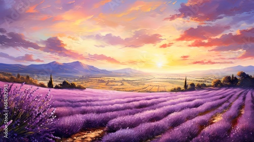 The fields of the sun golden clouds of lavender