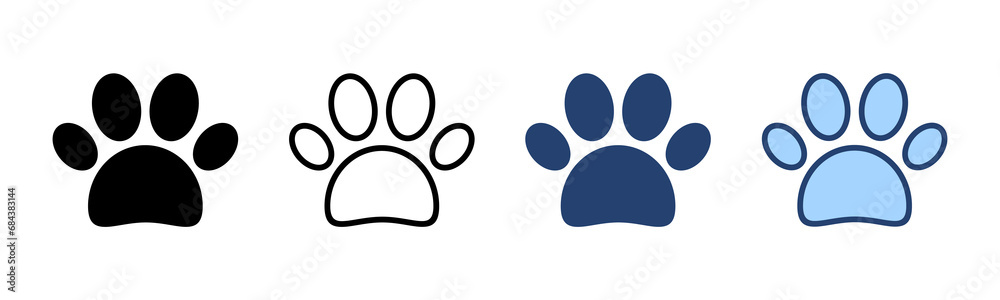 Paw icon vector. paw print sign and symbol. dog or cat paw Paw icon vector. paw print sign and symbol. dog or cat paw