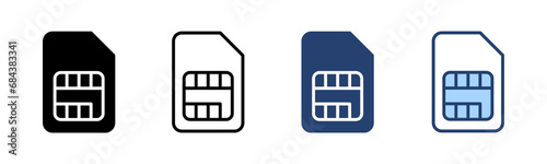 Sim card icon vector. dual sim card sign and symbol