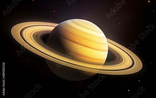 Planet Saturn Image 3D Rendering