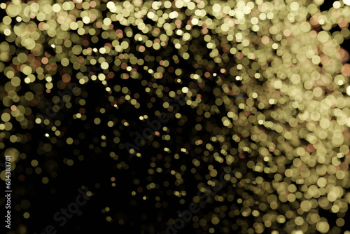 Abstract shining golden glitter bokeh defocused background. 3D render illustration.