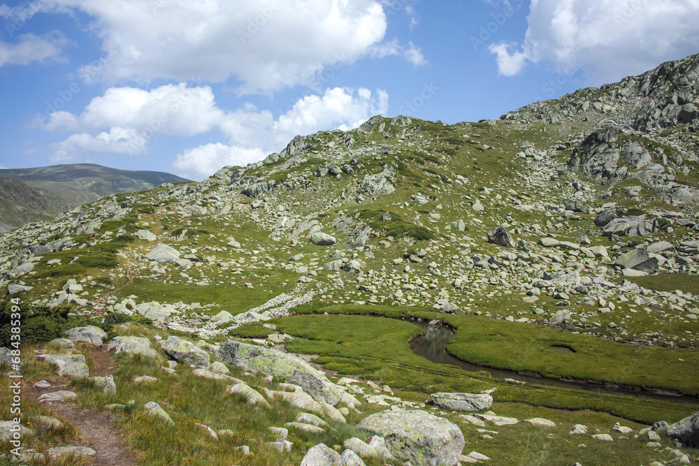 Landscape of Rila Mountain near Kalin peak, Bulgaria