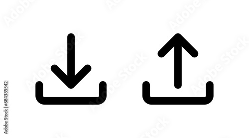 Upload download icon button, Import and export icon, Arrow up down icon, Send and save icon. Editable Stroke