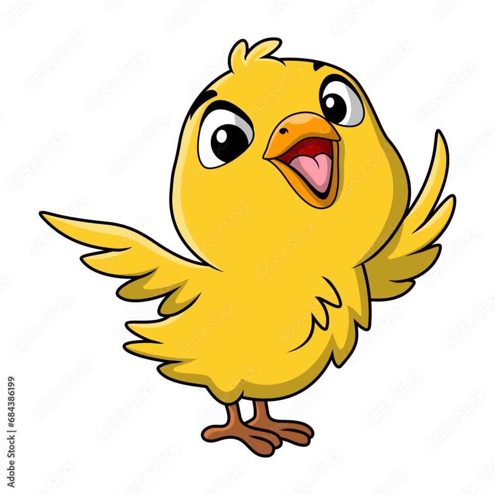 Cute chick cartoon on white background Cute chick cartoon on white background