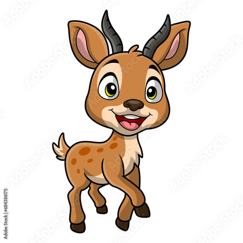 Cute impala cartoon on white background