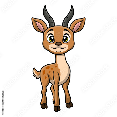 Cute impala cartoon on white background