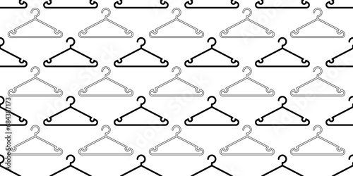 black white clothes hanger seamless pattern