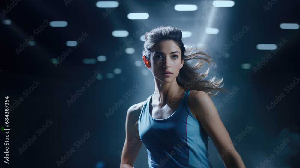 illustration of woman in the middle of a game with focused gaze generative ai illustration of woman in the middle of a game with focused gaze generative ai