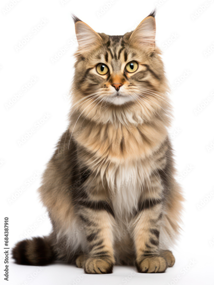 American Bobtail Cat Studio Shot Isolated on Clear Background, Generative AI American Bobtail Cat Studio Shot Isolated on Clear Background, Generative AI