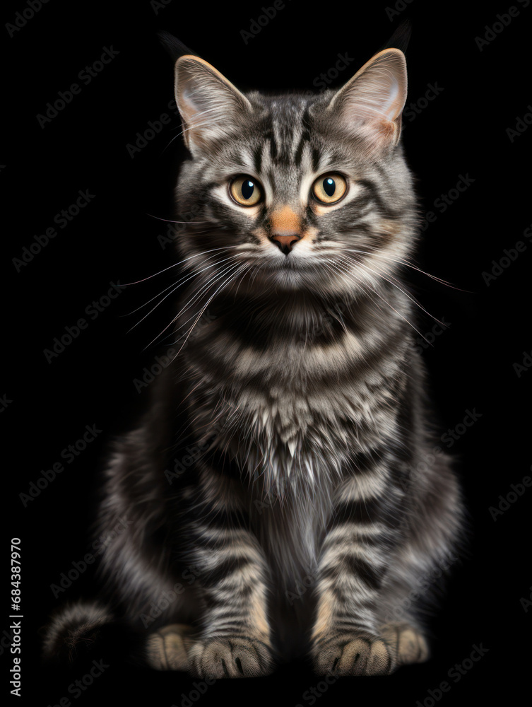 American Bobtail Cat Studio Shot Isolated on Clear Background, Generative AI American Bobtail Cat Studio Shot Isolated on Clear Background, Generative AI