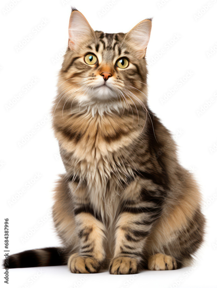 Obraz premium American Bobtail Cat Studio Shot Isolated on Clear Background, Generative AI