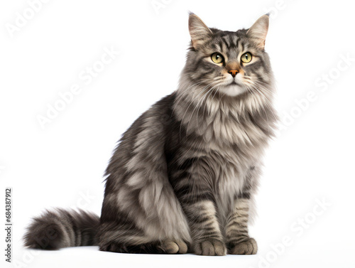 American Bobtail Cat Studio Shot Isolated on Clear Background, Generative AI © Vig