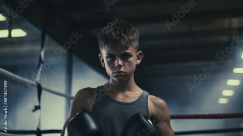 young man learning to box generative ai © Francheska