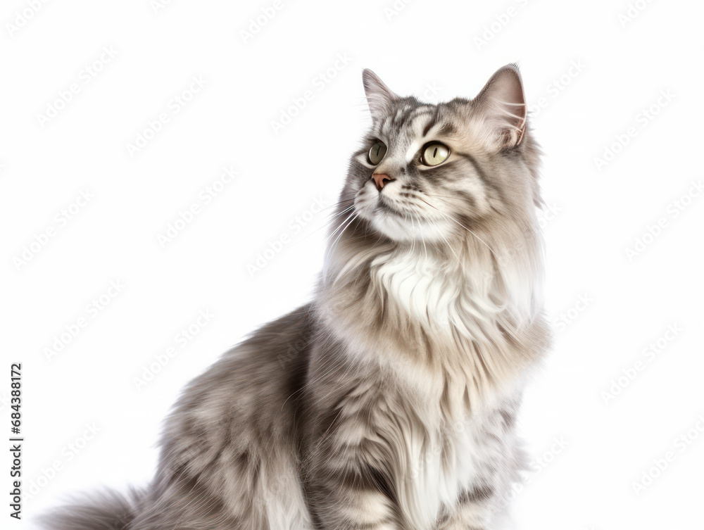 American Curl Cat Studio Shot Isolated on Clear Background, Generative AI