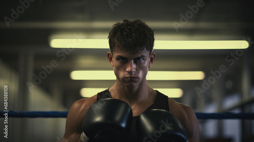 young man learning to box generative ai