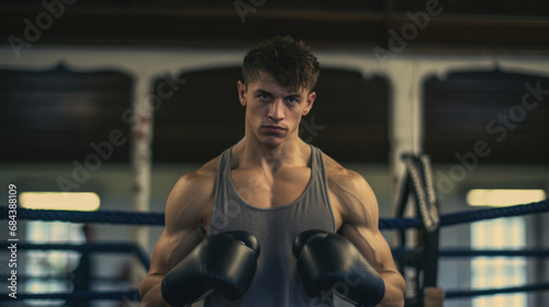 young man learning to box generative ai