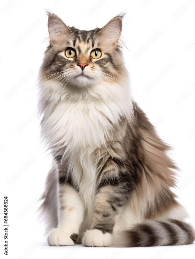 American Curl Cat Studio Shot Isolated on Clear Background, Generative AI