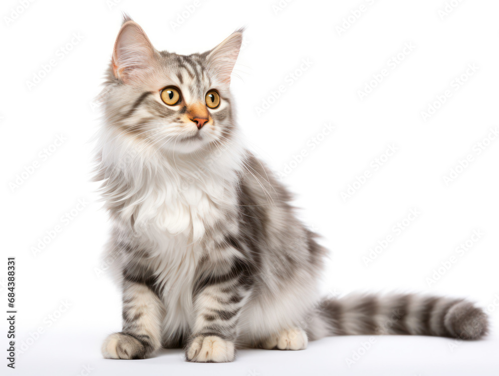American Curl Cat Studio Shot Isolated on Clear Background, Generative AI American Curl Cat Studio Shot Isolated on Clear Background, Generative AI