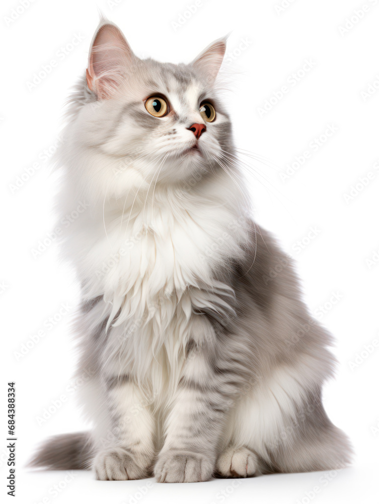 American Curl Cat Studio Shot Isolated on Clear Background, Generative AI American Curl Cat Studio Shot Isolated on Clear Background, Generative AI