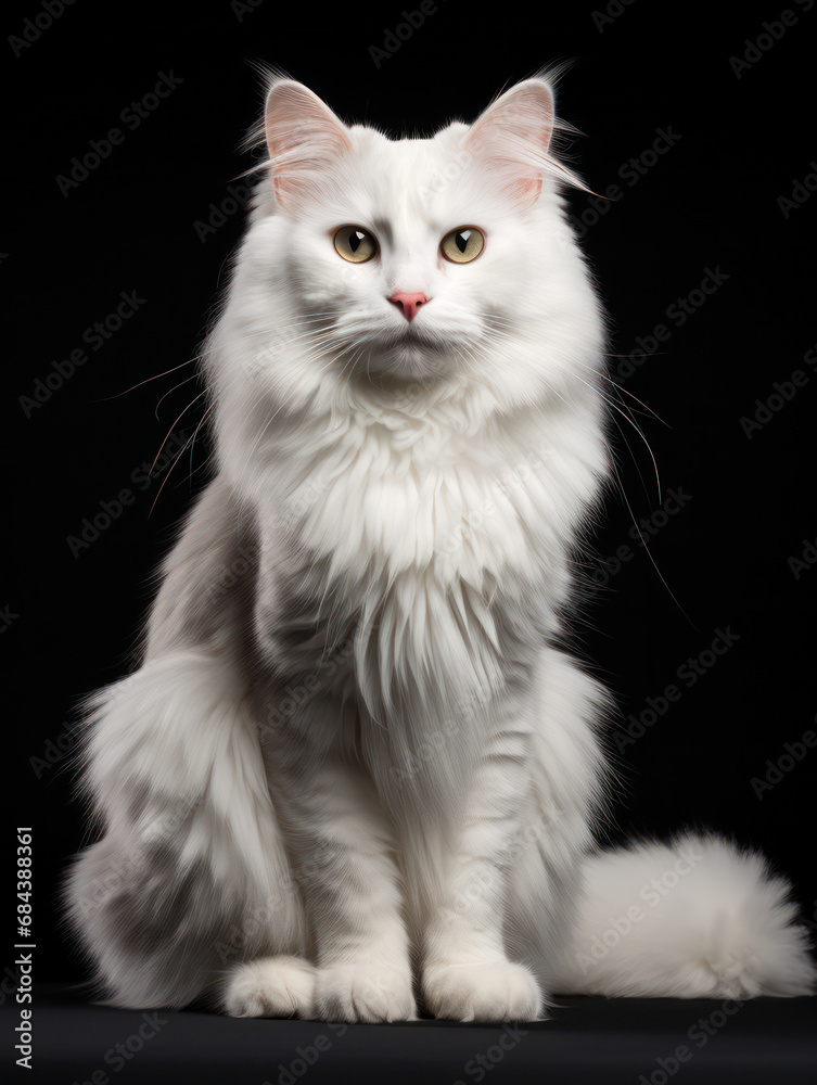 Fototapeta premium American Curl Cat Studio Shot Isolated on Clear Background, Generative AI