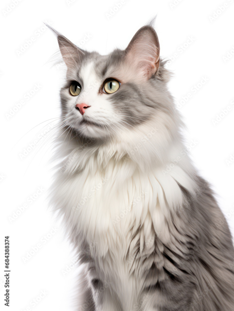 American Curl Cat Studio Shot Isolated on Clear Background, Generative AI American Curl Cat Studio Shot Isolated on Clear Background, Generative AI