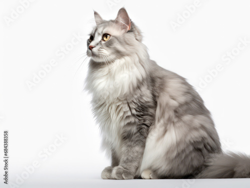 American Curl Cat Studio Shot Isolated on Clear Background  Generative AI