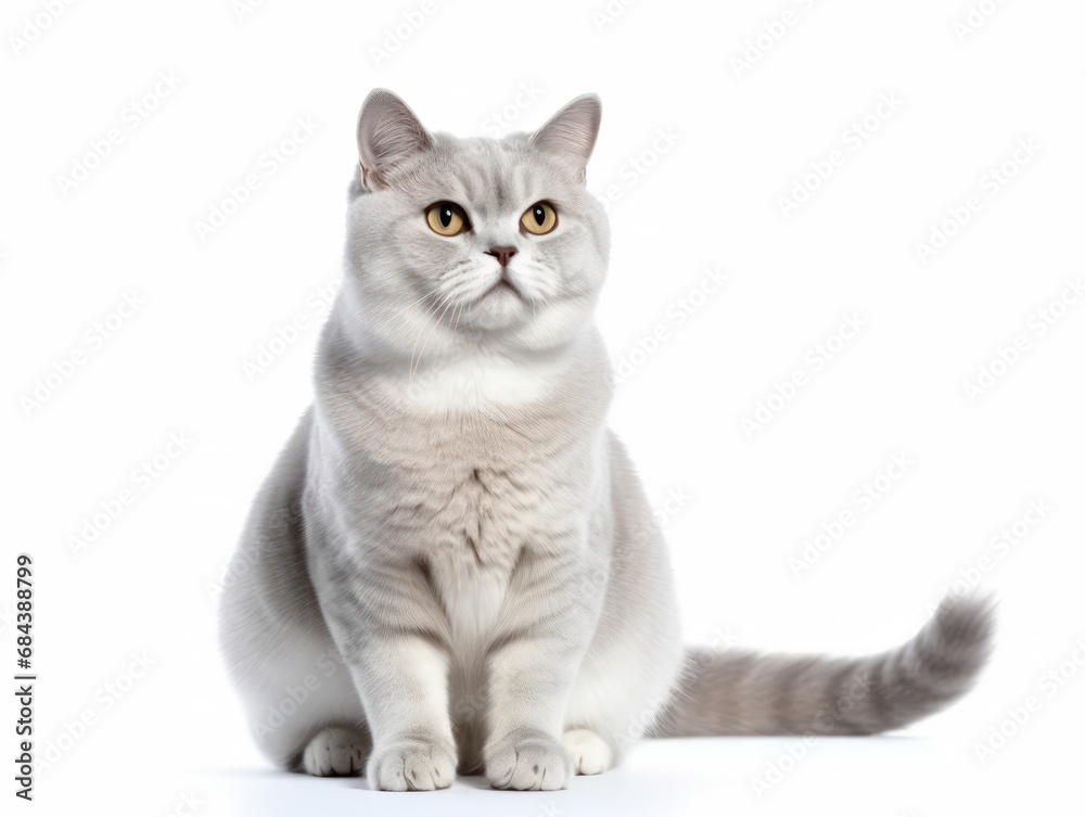 Burmilla Cat Studio Shot Isolated on Clear Background, Generative AI