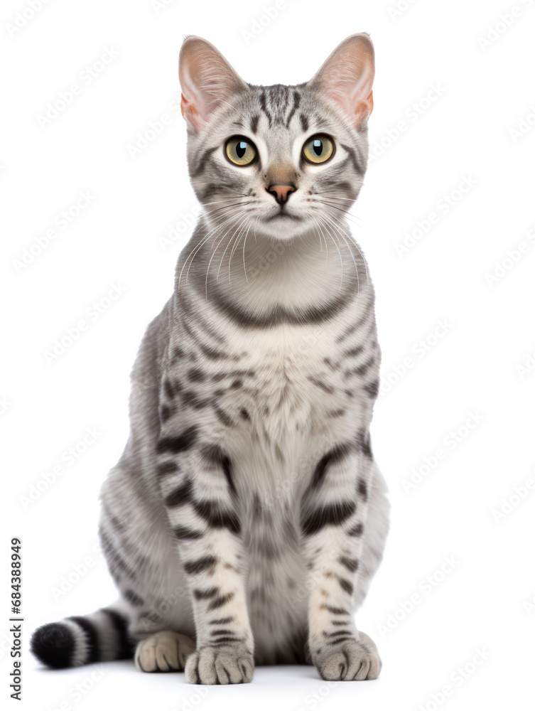 Egyptian Mau Cat Studio Shot Isolated on Clear Background, Generative AI Egyptian Mau Cat Studio Shot Isolated on Clear Background, Generative AI