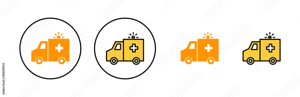 Ambulance icon set for web and mobile app. ambulance truck sign and symbol. ambulance car Ambulance icon set for web and mobile app. ambulance truck sign and symbol. ambulance car
