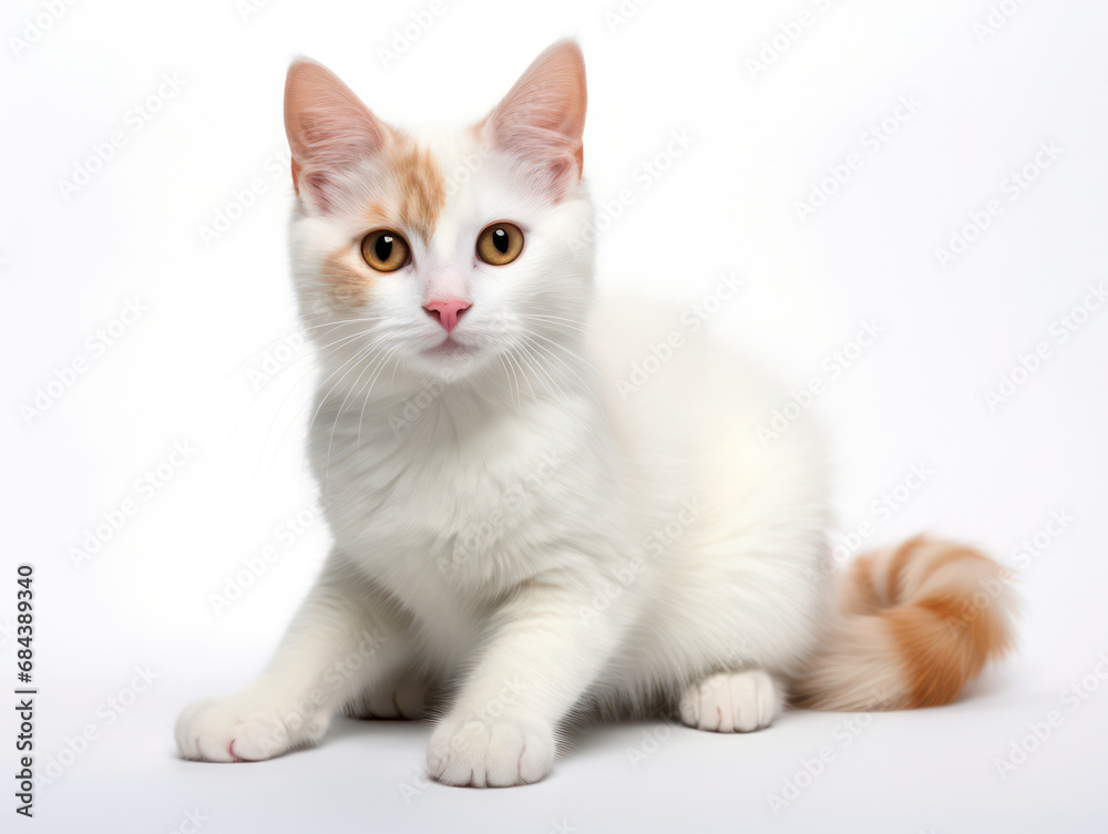 Turkish Van Cat Studio Shot Isolated on Clear Background, Generative AI