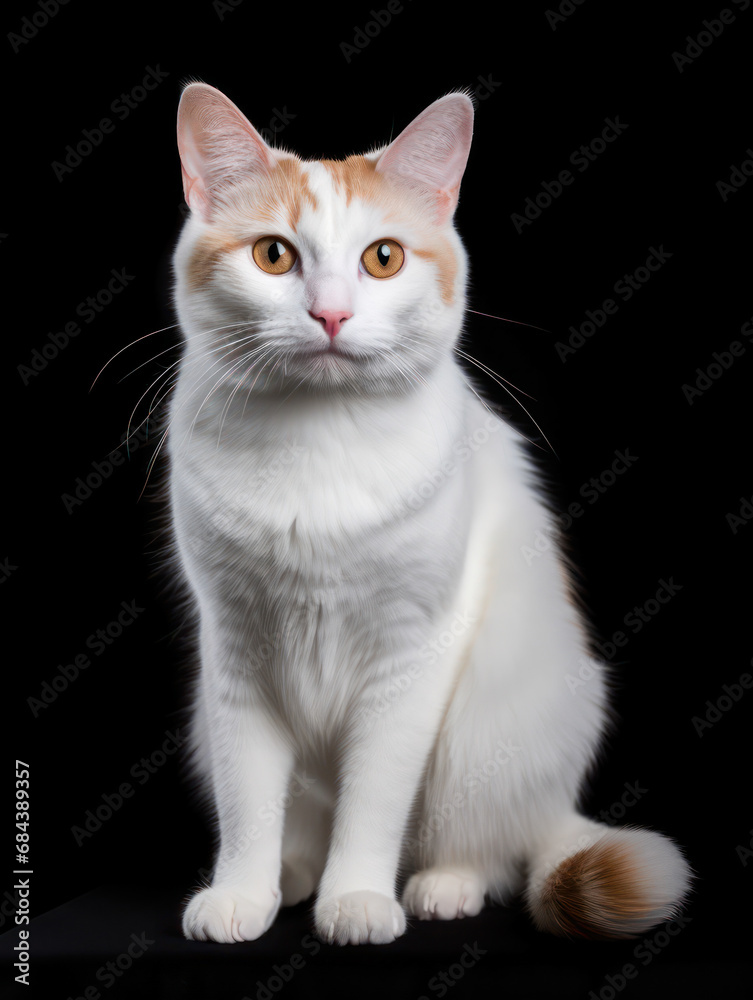 Turkish Van Cat Studio Shot Isolated on Clear Background, Generative AI Turkish Van Cat Studio Shot Isolated on Clear Background, Generative AI