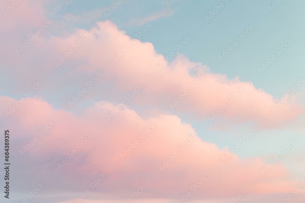 Obraz premium Dreamy sky background with scattered clouds background filled with imagination and wonder, pastel colors sky