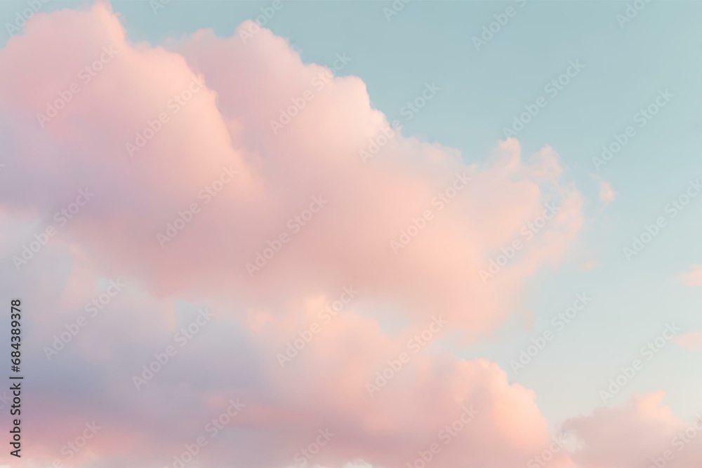 Dreamy sky background with scattered clouds background filled with imagination and wonder, pastel colors sky