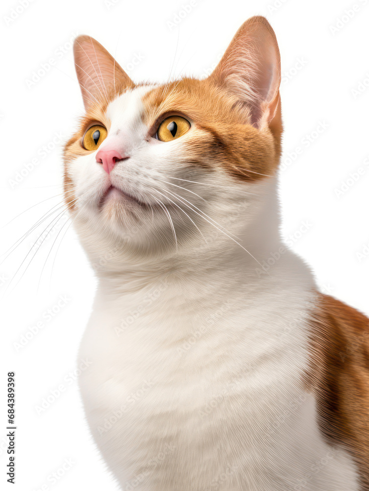 Japanese Bobtail Cat Studio Shot Isolated on Clear Background, Generative AI Japanese Bobtail Cat Studio Shot Isolated on Clear Background, Generative AI