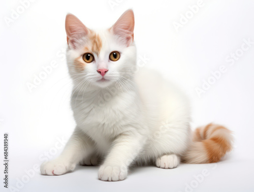 Turkish Van Cat Studio Shot Isolated on Clear Background, Generative AI