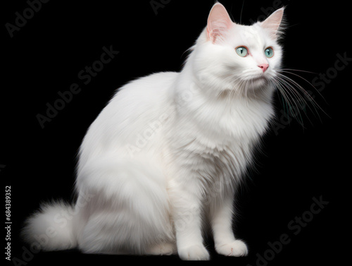 Turkish Van Cat Studio Shot Isolated on Clear Background  Generative AI