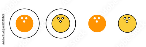 Bowling icon set for web and mobile app. bowling ball and pin sign and symbol.