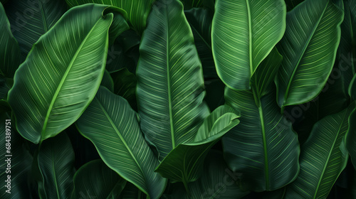 Vibrant Green Tropical Leaves Texture for Natural Background